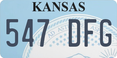 KS license plate 547DFG