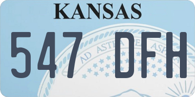 KS license plate 547DFH