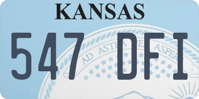 KS license plate 547DFI