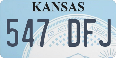 KS license plate 547DFJ