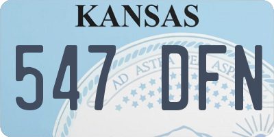 KS license plate 547DFN