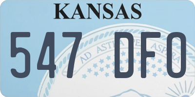 KS license plate 547DFO
