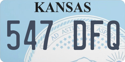 KS license plate 547DFQ