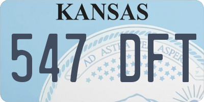 KS license plate 547DFT
