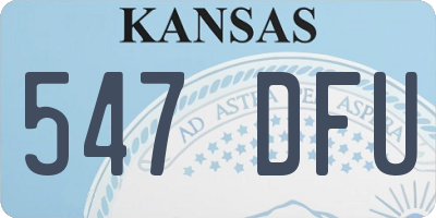 KS license plate 547DFU
