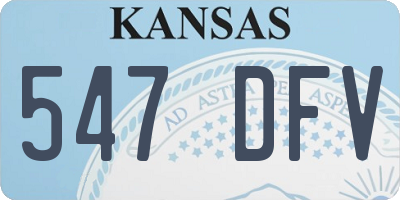 KS license plate 547DFV