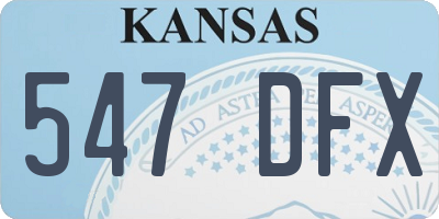 KS license plate 547DFX