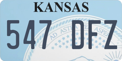KS license plate 547DFZ