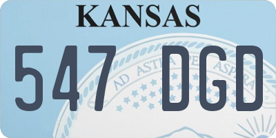 KS license plate 547DGD