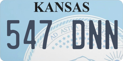 KS license plate 547DNN