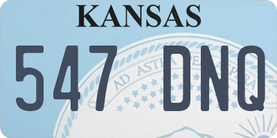 KS license plate 547DNQ