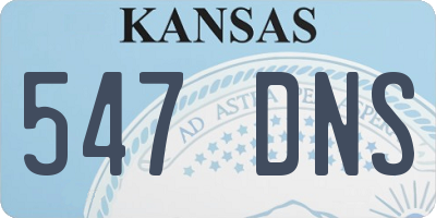 KS license plate 547DNS