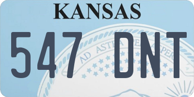 KS license plate 547DNT