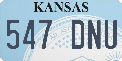 KS license plate 547DNU