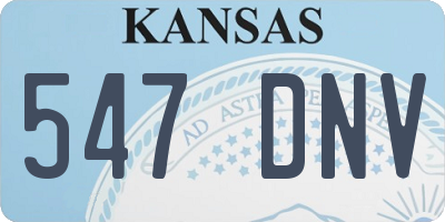 KS license plate 547DNV