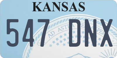 KS license plate 547DNX