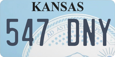 KS license plate 547DNY
