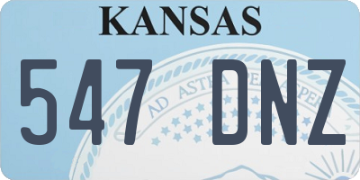 KS license plate 547DNZ