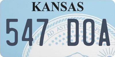 KS license plate 547DOA