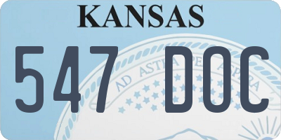 KS license plate 547DOC