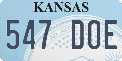 KS license plate 547DOE
