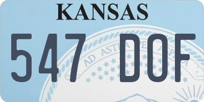 KS license plate 547DOF