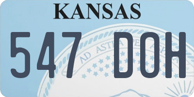 KS license plate 547DOH