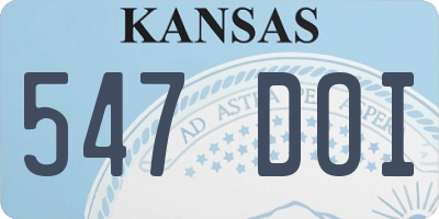 KS license plate 547DOI