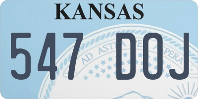 KS license plate 547DOJ