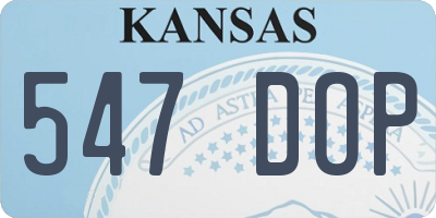 KS license plate 547DOP
