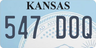 KS license plate 547DOQ