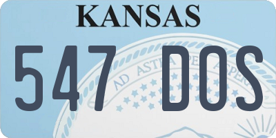 KS license plate 547DOS