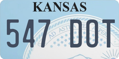 KS license plate 547DOT