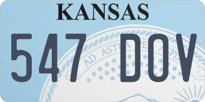 KS license plate 547DOV