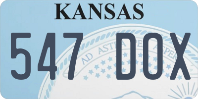 KS license plate 547DOX