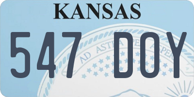 KS license plate 547DOY