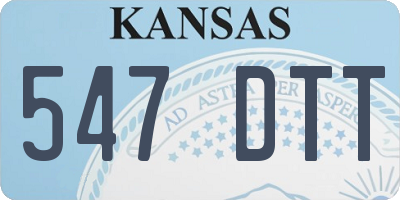 KS license plate 547DTT