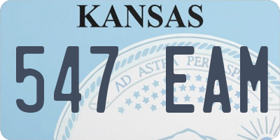KS license plate 547EAM