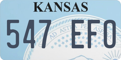 KS license plate 547EFO