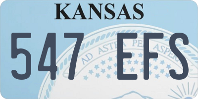 KS license plate 547EFS