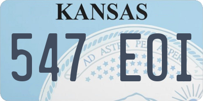 KS license plate 547EOI