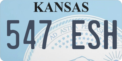 KS license plate 547ESH
