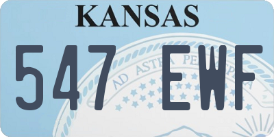 KS license plate 547EWF