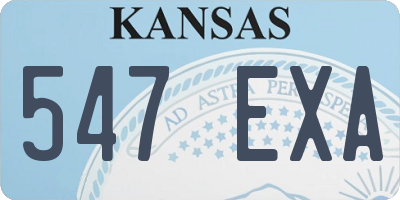 KS license plate 547EXA