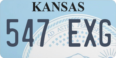 KS license plate 547EXG