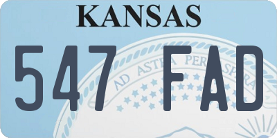 KS license plate 547FAD