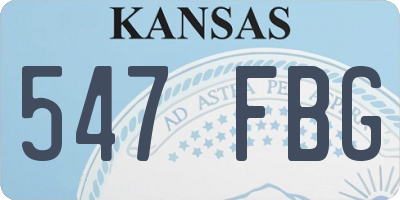KS license plate 547FBG