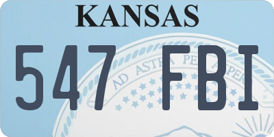 KS license plate 547FBI