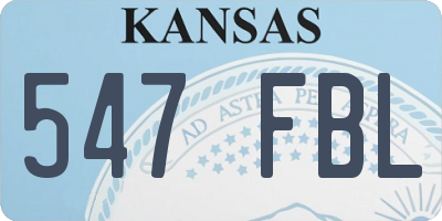 KS license plate 547FBL