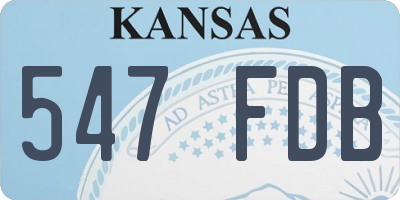 KS license plate 547FDB